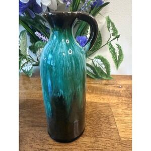 Vintage Likely Blue‎ Mountain Pottery Pitcher – Green Drip Glaze Retro Decor